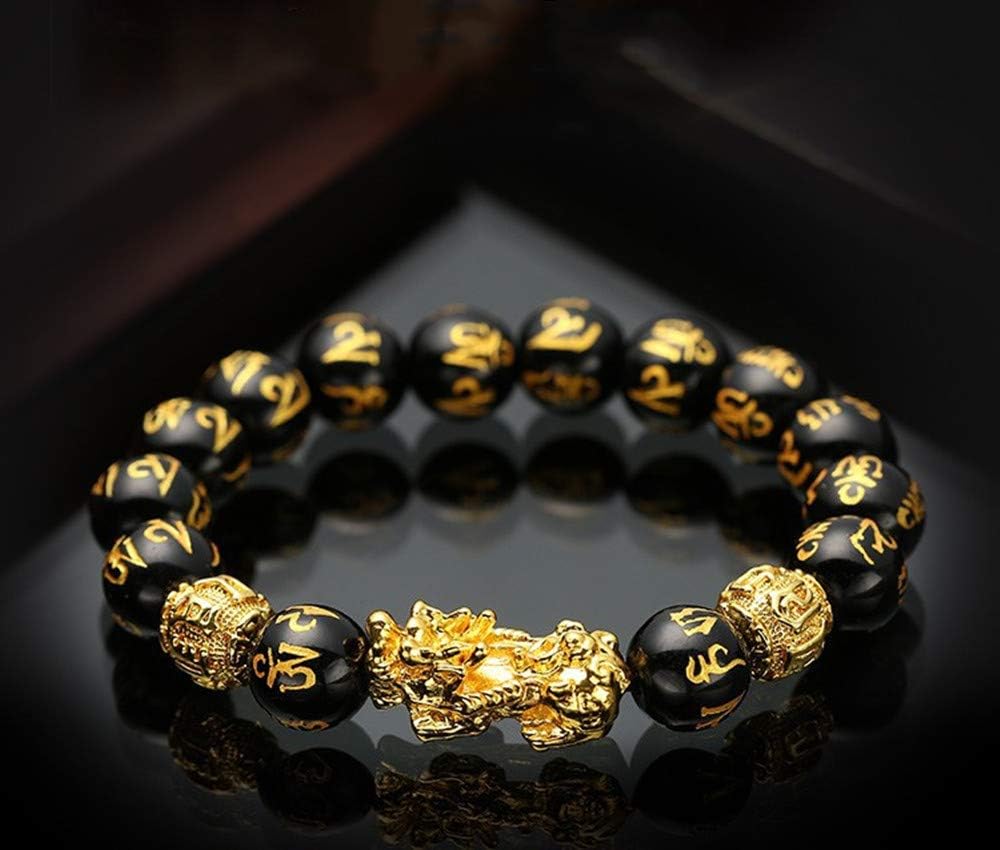 Feng Shui Wealth & Luck Pixiu/Piyao Obsidian Bracelet