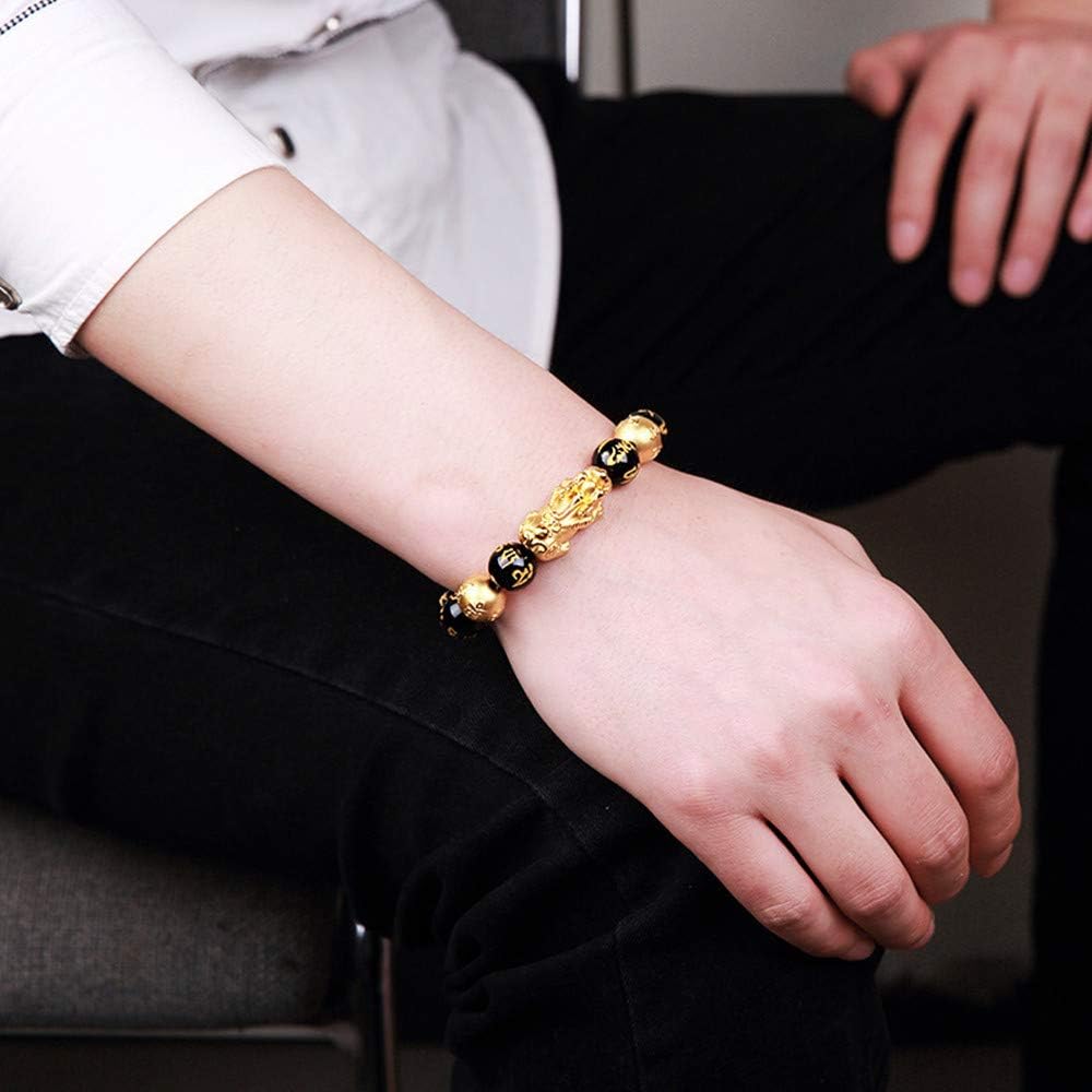 Feng Shui Wealth & Luck Pixiu/Piyao Obsidian Bracelet