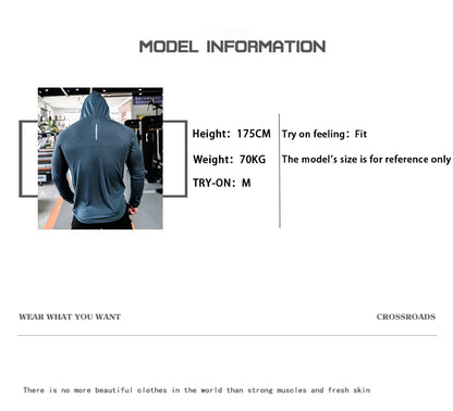 Mens Fitness Tracksuit Running Sport Hoodie