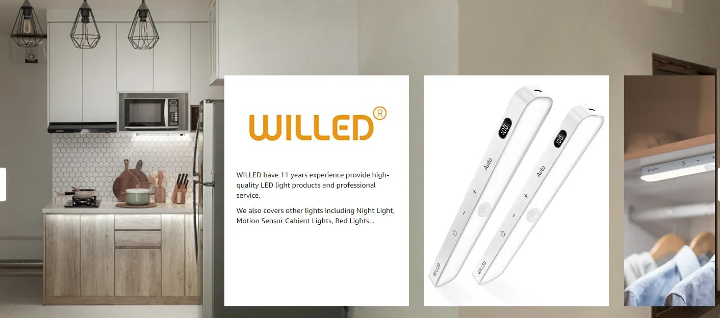 WILLED  Motion Sensor Cabinet Light Battery Display