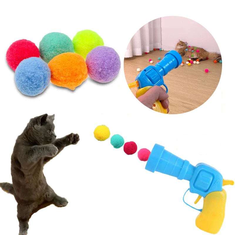 Plush Ball Shooting Gun Cat Toys