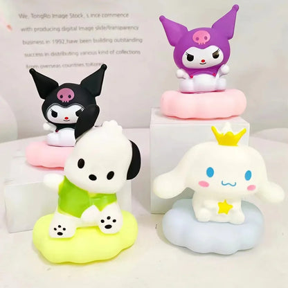 New Kawaii Sanrios Night Light Enamel Cloud Cartoon Kuromi Cinnamoroll Pochacco