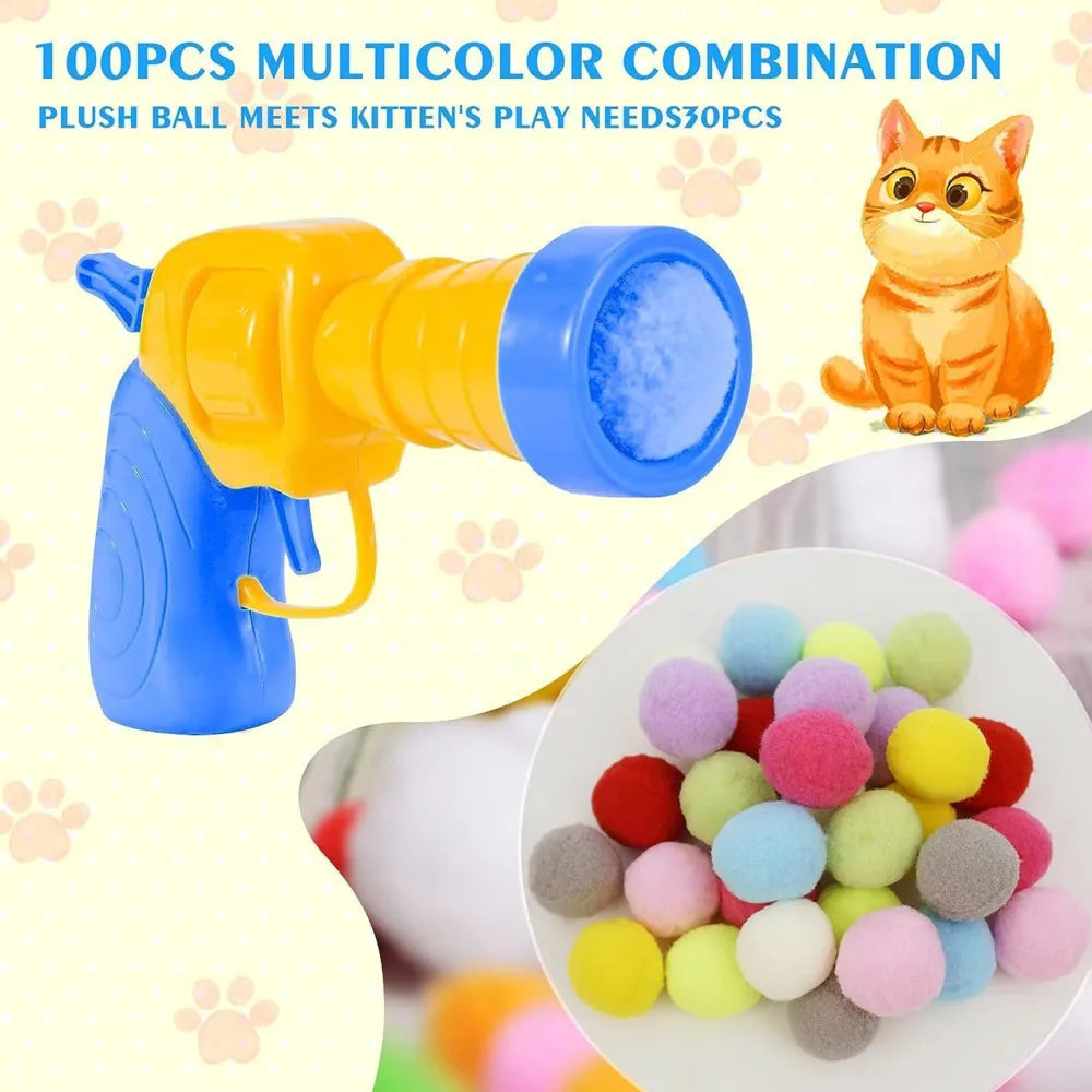 Plush Ball Shooting Gun Cat Toys