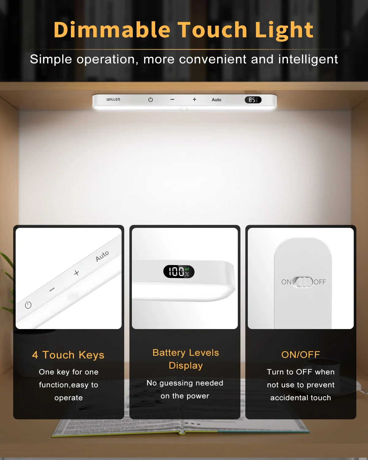 WILLED  Motion Sensor Cabinet Light Battery Display