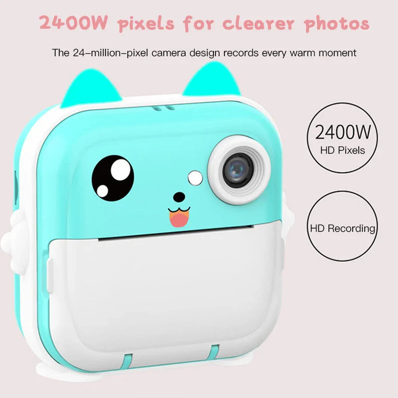 Children 1080P HD Digital Camera Toys Instant Print for Kids Thermal Print Camera