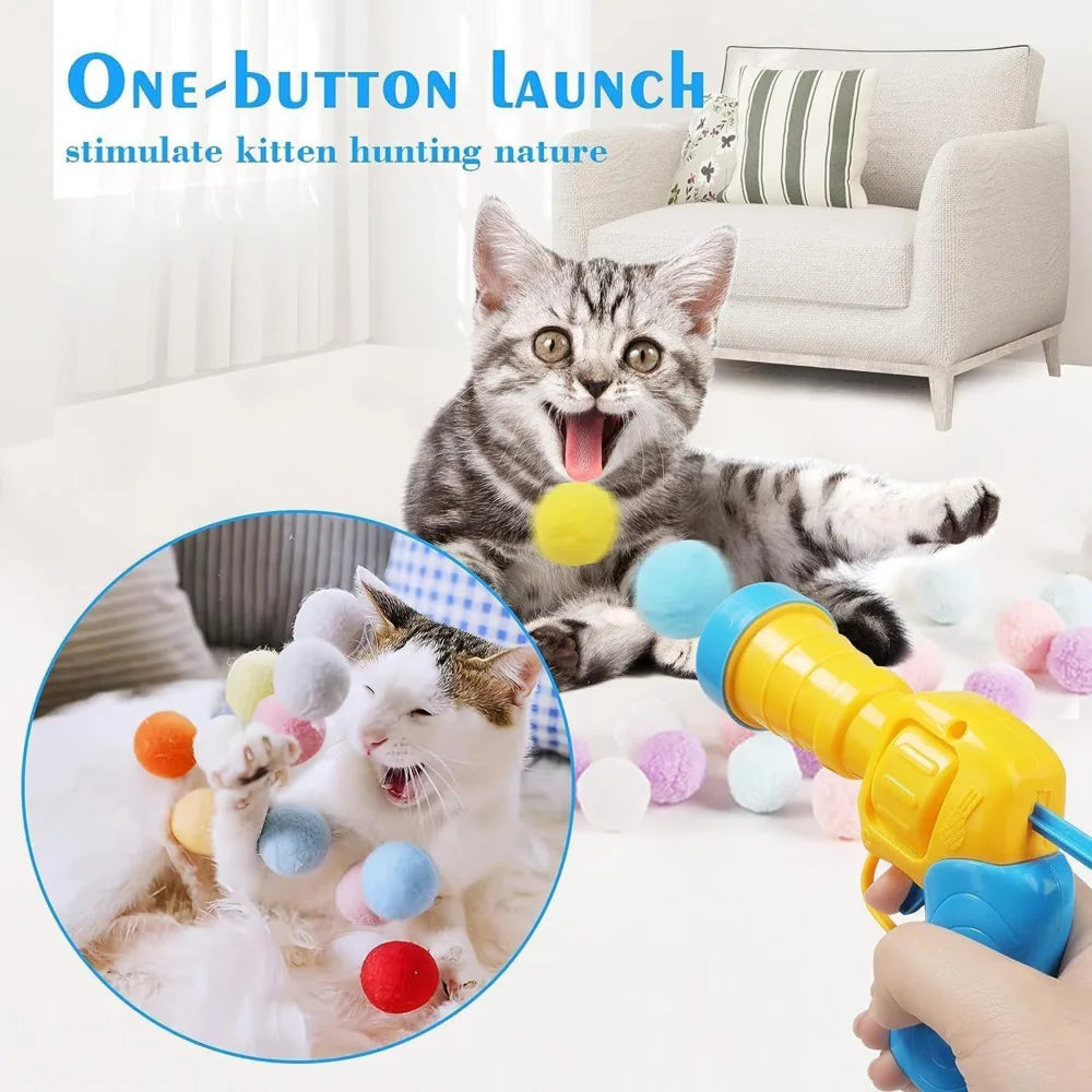 Plush Ball Shooting Gun Cat Toys