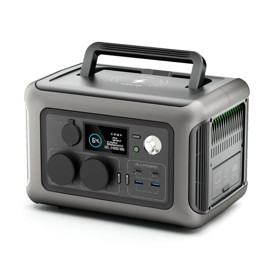 ALLPOWERS Portable Power Station R600, 299Wh LiFeP04 Battery with 2x 600W (1200W Surge)